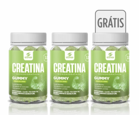 Compre 2 Leve 3 Super Gummy Creatina Sabor Uva Verde