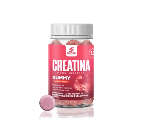 Super Gummy Creatina Sabor Morango (60 gomas)