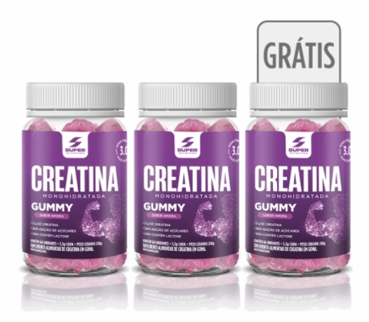 Compre 2 Leve 3 Super Gummy Creatina Sabor Amora