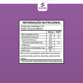 Compre 2 Leve 3 Super Gummy Creatina Sabor Amora