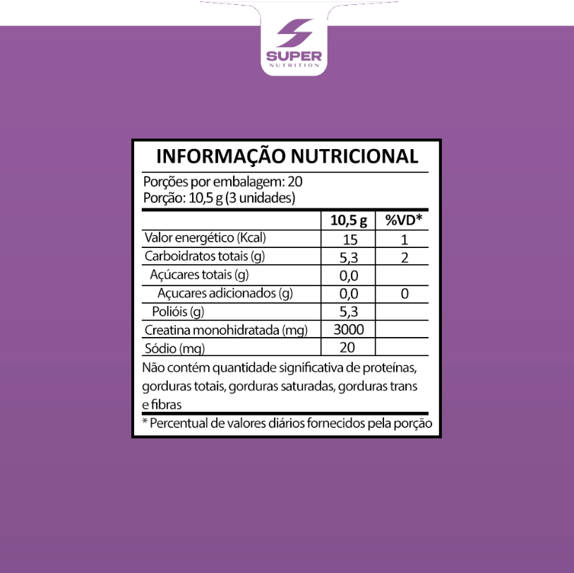 Compre 2 Leve 3 Super Gummy Creatina Sabor Amora