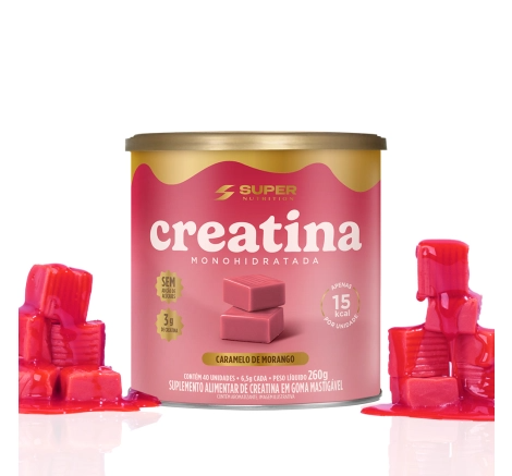 Caramelo de Creatina Sabor Morango Super Nutrition (40 unidades)