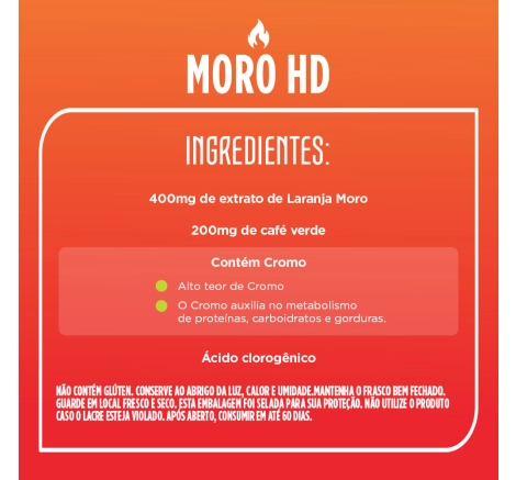 Compre 2 Leve 3 Moro HD Laranja Moro, Café verde e Cromo (60 cápsulas)