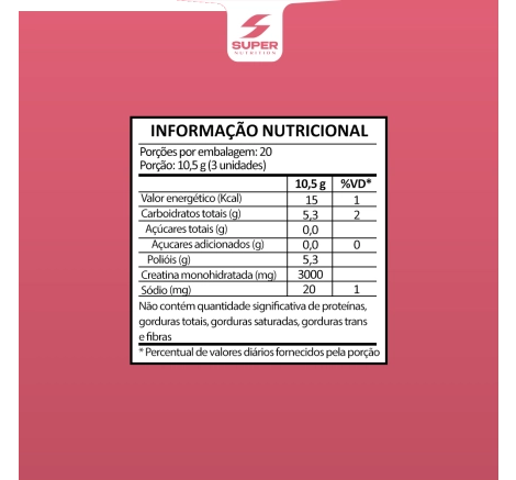 Compre 2 Leve 3 Super Gummy Creatina Sabor Morango