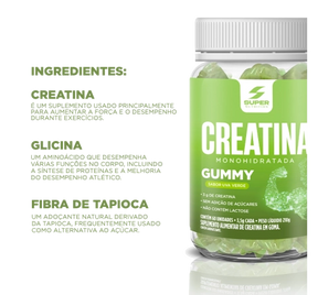 Super Gummy Creatina Sabor Uva Verde (60 gomas)