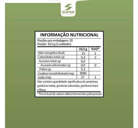 Super Gummy Creatina Sabor Uva Verde (60 gomas)